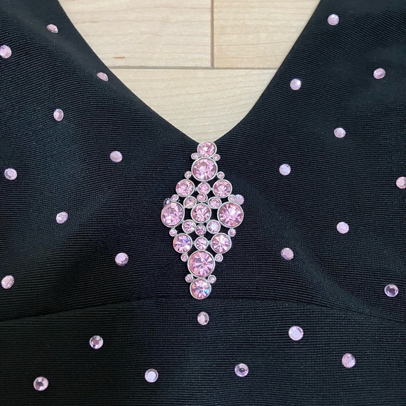CACHE Black Halter Top with Pink Rhinestone Detail, Size 10, NWT - Picture 4 of 10